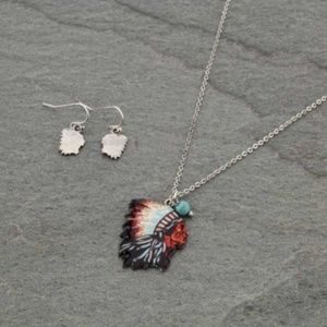 Tribal Indian Chief Necklace Set